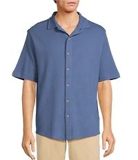Roundtree & Yorke Short Sleeve Waffle Coatfront Shirt