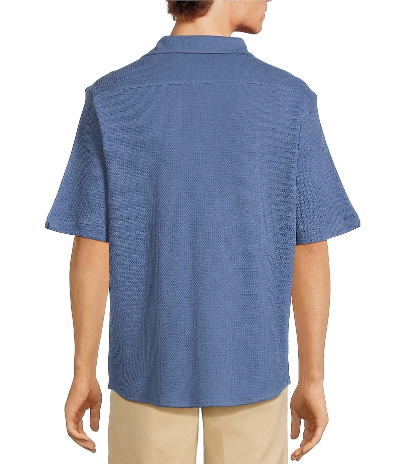 Roundtree & Yorke Short Sleeve Waffle Coatfront Shirt