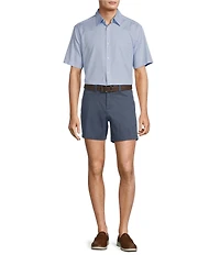 Roundtree & Yorke Short Sleeve Wave Print Poplin Sport Shirt