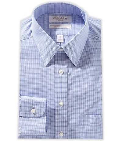 Roundtree & Yorke Gold Label Slim-Fit Non-Iron Point Collar Printed Dress Shirt