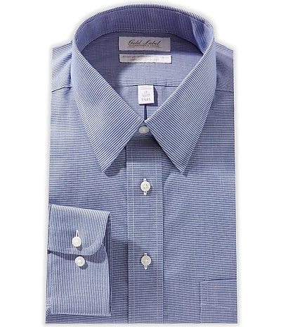 Roundtree & Yorke Slim-Fit Non-Iron Point Collar Gingham Dress Shirt