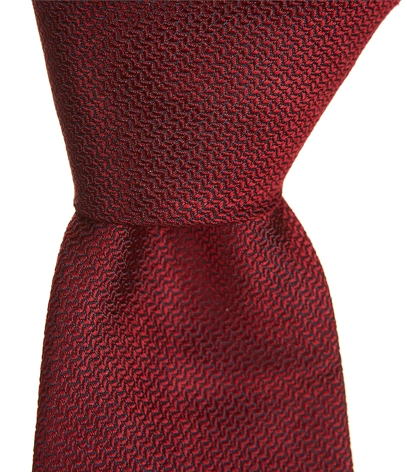 Roundtree & Yorke Solid 3 1/8#double; Traditional Woven Silk Tie