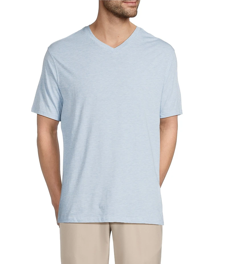 Roundtree & Yorke Solid Cloud Short Sleeve V-Neck T-Shirt