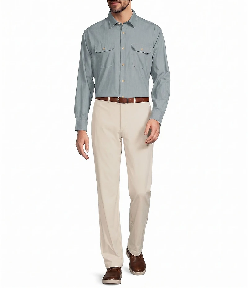 Roundtree & Yorke Solid Textured Sport Shirt