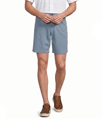 Roundtree & Yorke Straight Fit Flat Front Garment Dyed Sateen 8#double; Inseam Shorts