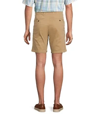 Roundtree & Yorke Straight Fit Flat Front Garment Dyed Sateen 8#double; Inseam Shorts