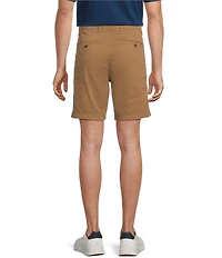 Roundtree & Yorke Straight Fit Flat Front Garment Dyed Sateen 8#double; Inseam Shorts