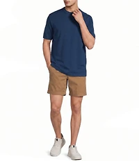 Roundtree & Yorke Straight Fit Flat Front Garment Dyed Sateen 8#double; Inseam Shorts