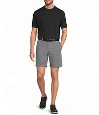 Roundtree & Yorke Straight Fit Flat Front Garment Dyed Sateen 8#double; Inseam Shorts
