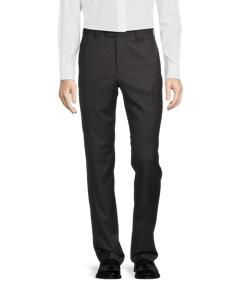 Roundtree & Yorke Luxury Gabardine Ultimate Comfort Straight Fit Flat Front Dress Pants
