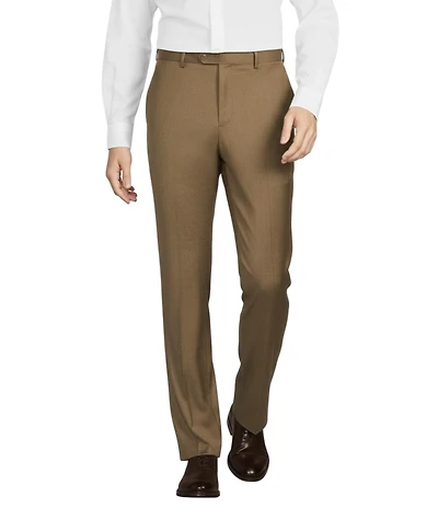 Roundtree & Yorke Luxury Gabardine Ultimate Comfort Straight Fit Flat Front Dress Pants