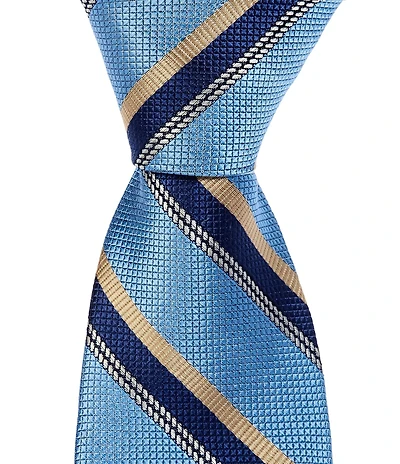 Roundtree & Yorke Striped 2 3/4#double; Silk Tie