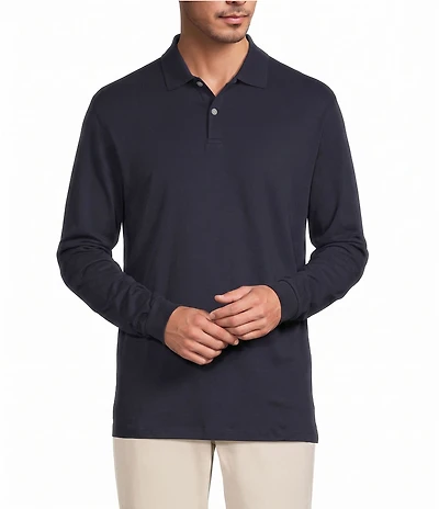 Roundtree & Yorke Supima Long Sleeve Solid Polo