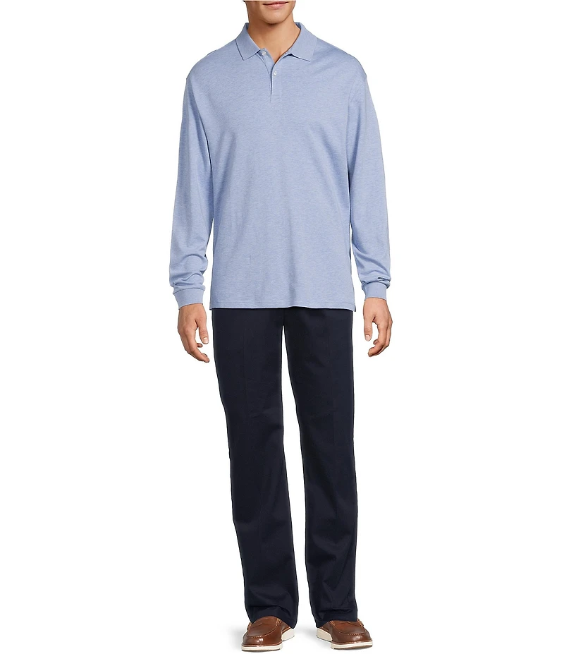 Roundtree & Yorke Supima Long Sleeve Solid Polo Shirt