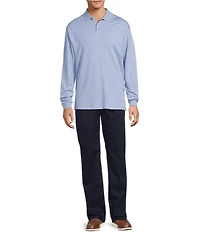 Roundtree & Yorke Supima Long Sleeve Solid Polo Shirt