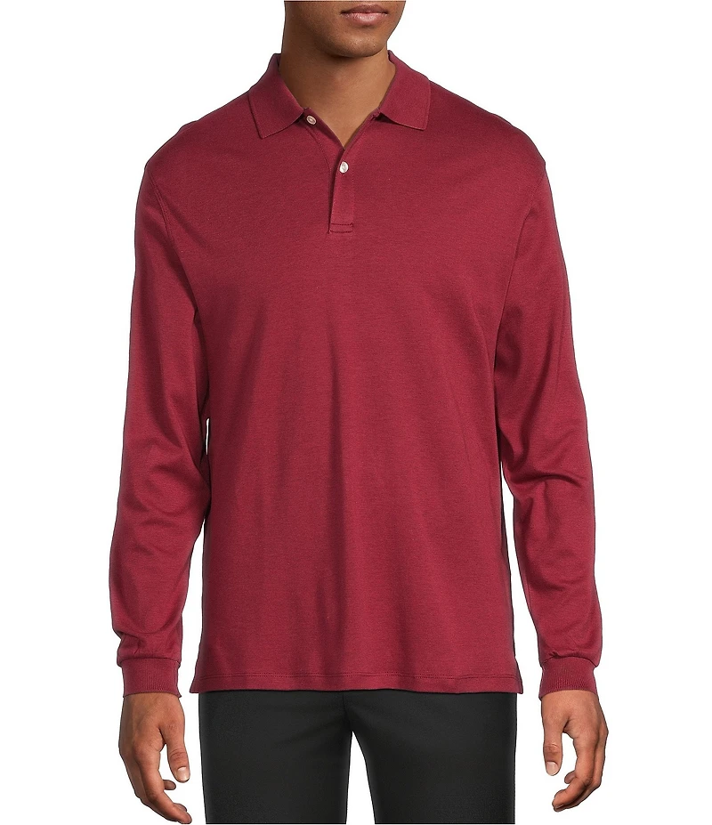 Roundtree & Yorke Supima Long Sleeve Solid Polo Shirt