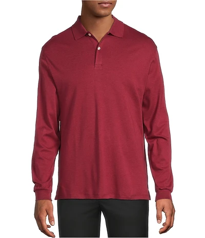 Roundtree & Yorke Supima Long Sleeve Solid Polo Shirt
