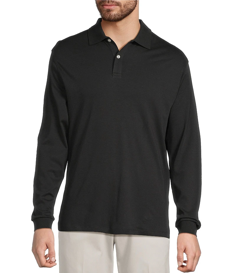 Roundtree & Yorke Supima Long Sleeve Solid Polo Shirt