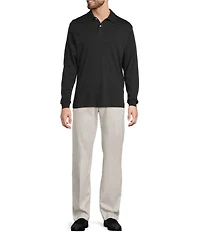 Roundtree & Yorke Supima Long Sleeve Solid Polo Shirt
