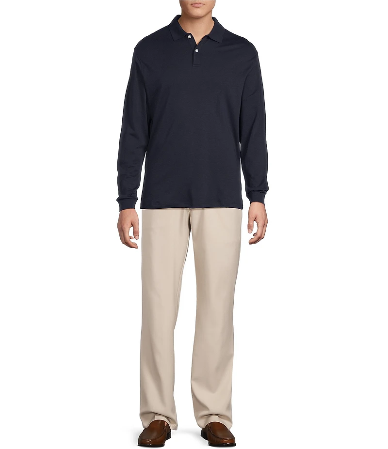 Roundtree & Yorke Supima Long Sleeve Solid Polo Shirt