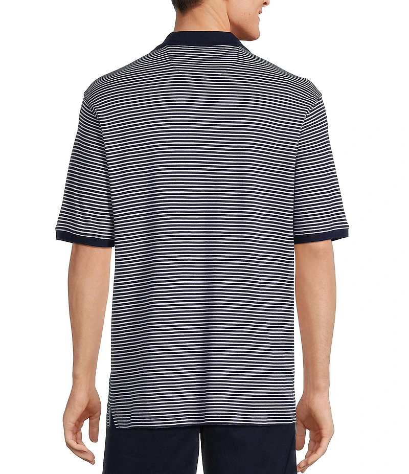 Roundtree & Yorke Supima Short Sleeve Striped Polo Shirt
