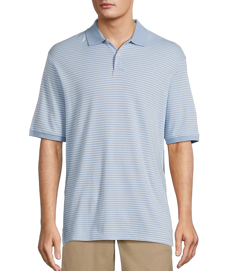 Roundtree & Yorke Supima Short Sleeve Striped Polo Shirt