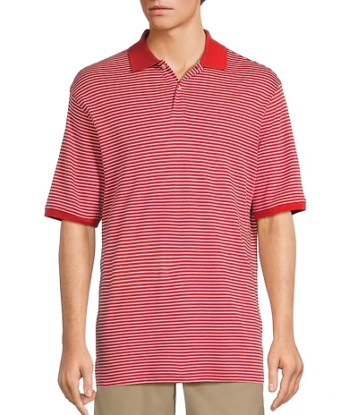 Roundtree & Yorke Supima Short Sleeve Striped Polo Shirt