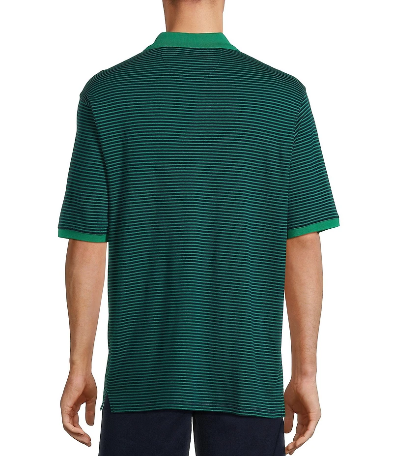 Roundtree & Yorke Supima Short Sleeve Striped Polo Shirt