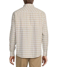 Roundtree & Yorke The Charter Performance Vented Long Sleeve Medium Plaid Fishing Sport Shirt