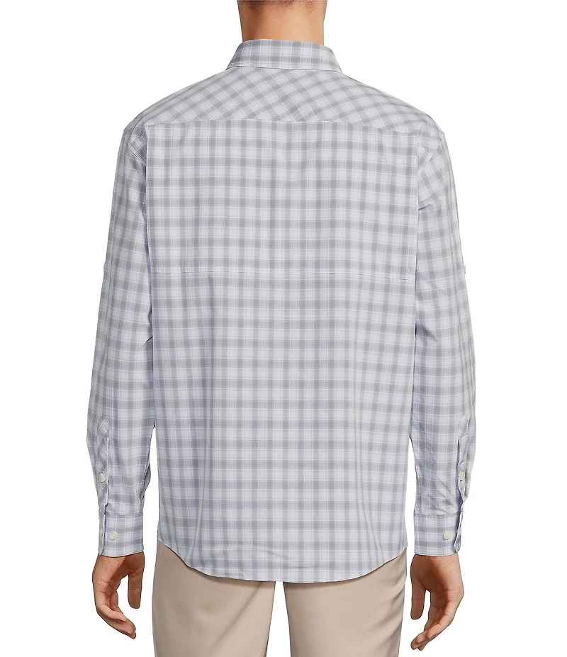 Roundtree & Yorke The Charter Performance Vented Long Sleeve Medium Plaid Fishing Sport Shirt