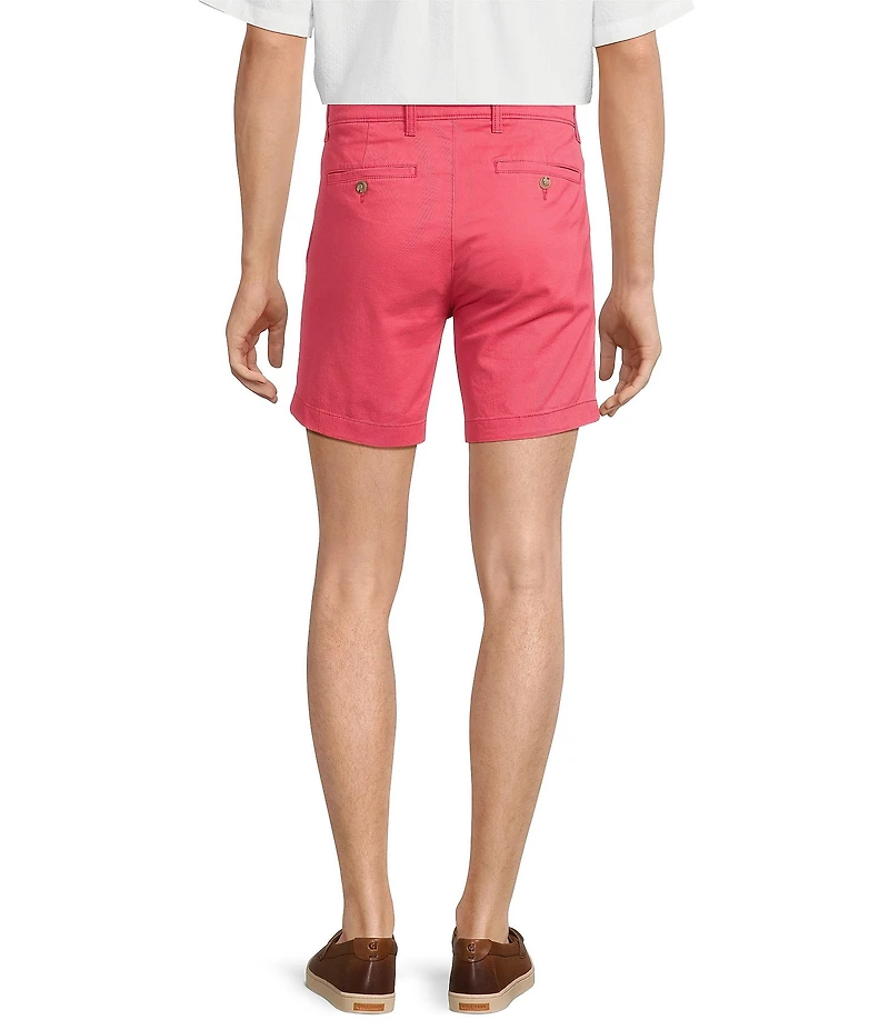Roundtree & Yorke The Cloud Collection 7#double; Flat Front Washed Chino Shorts