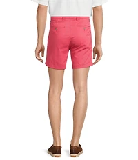 Roundtree & Yorke The Cloud Collection 7#double; Flat Front Washed Chino Shorts
