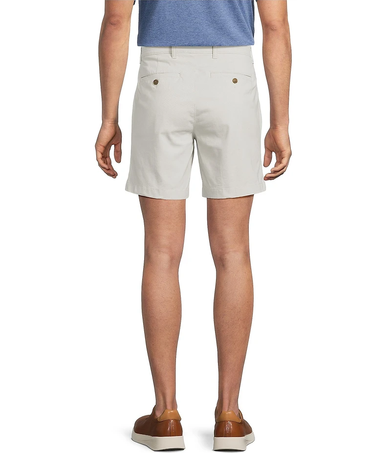 Roundtree & Yorke The Cloud Collection 7#double; Flat Front Washed Chino Shorts