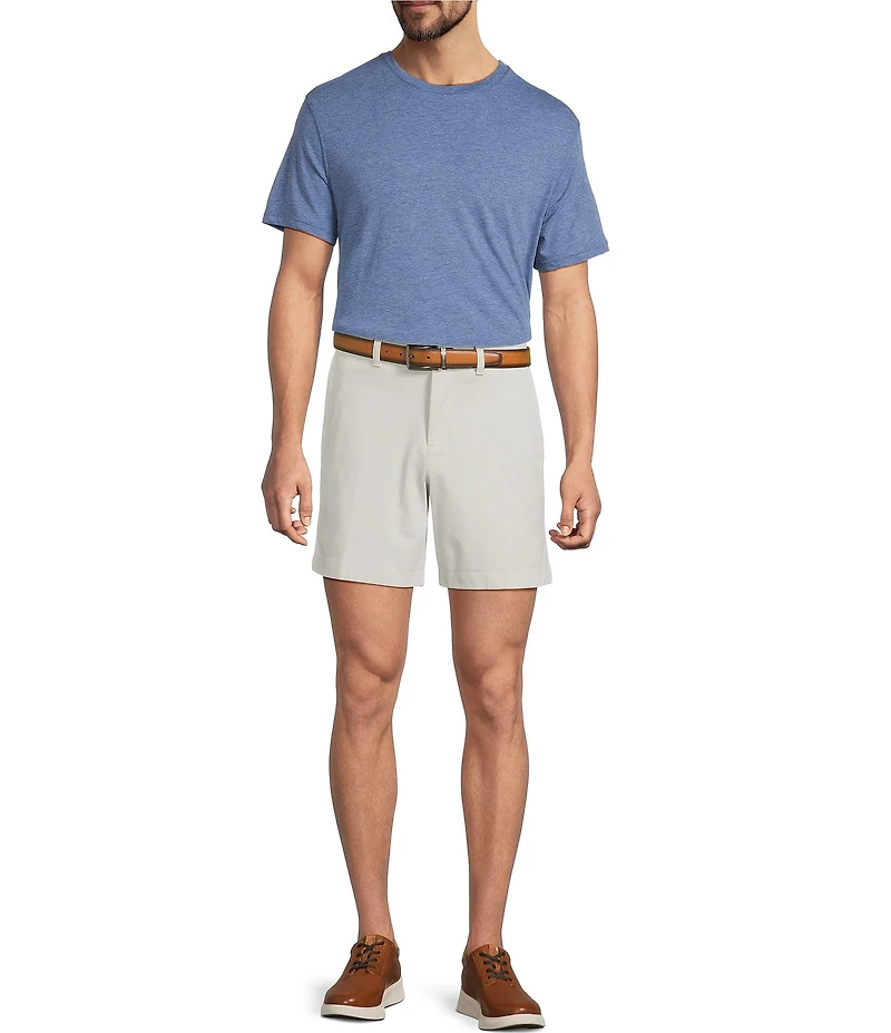 Roundtree & Yorke The Cloud Collection 7#double; Flat Front Washed Chino Shorts