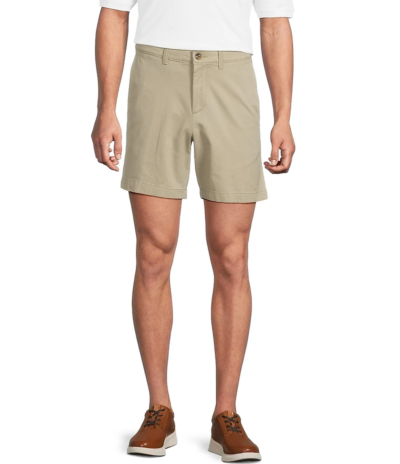 Roundtree & Yorke The Cloud Collection 7#double; Flat Front Washed Chino Shorts