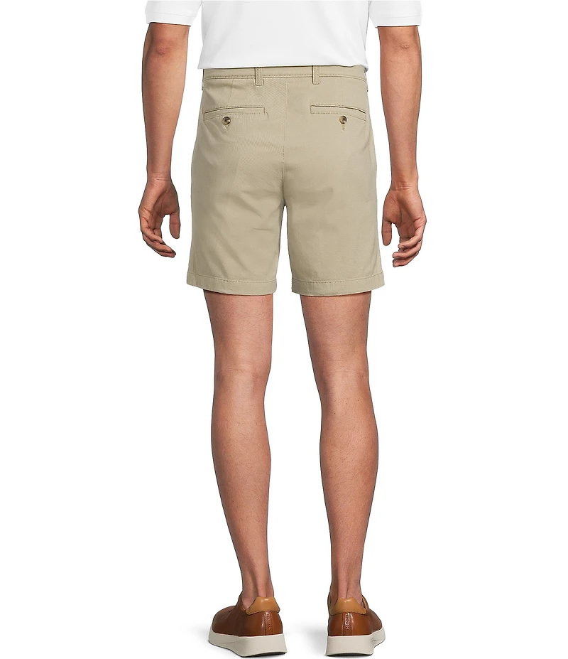Roundtree & Yorke The Cloud Collection 7#double; Flat Front Washed Chino Shorts