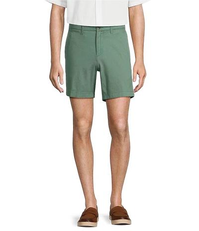 Roundtree & Yorke The Cloud Collection 7#double; Flat Front Washed Chino Shorts
