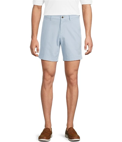 Roundtree & Yorke The Cloud Collection 7#double; Flat Front Washed Chino Shorts