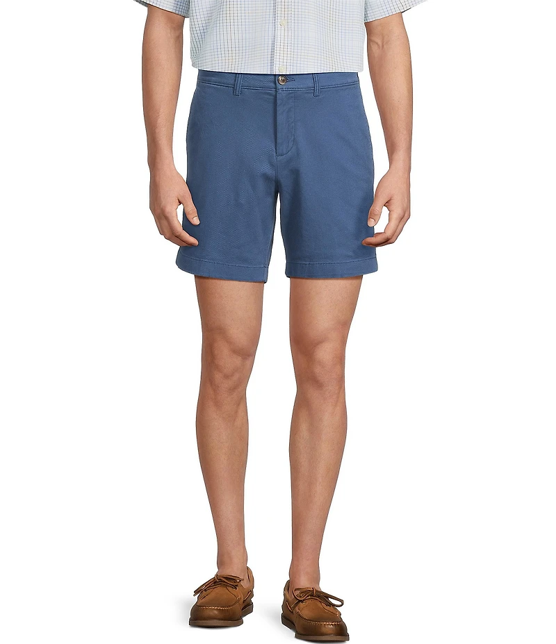Roundtree & Yorke The Cloud Collection 7#double; Flat Front Washed Chino Shorts