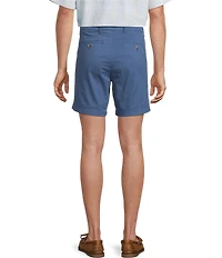Roundtree & Yorke The Cloud Collection 7#double; Flat Front Washed Chino Shorts