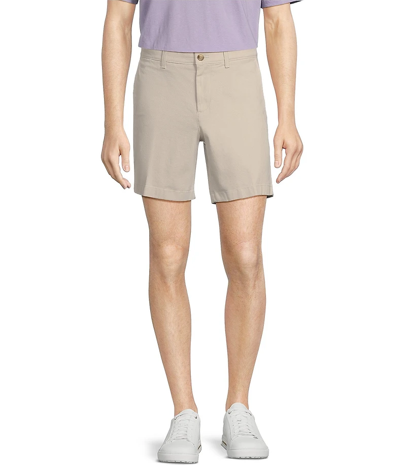 Roundtree & Yorke The Cloud Collection 7#double; Flat Front Washed Chino Shorts
