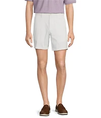 Roundtree & Yorke The Cloud Collection 7#double; Flat Front Washed Chino Shorts
