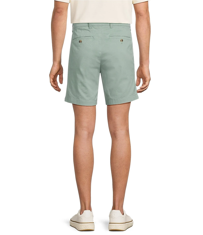 Roundtree & Yorke The Cloud Collection 7#double; Flat Front Washed Chino Shorts
