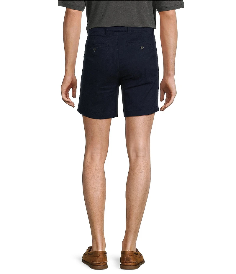 Roundtree & Yorke The Cloud Collection 7#double; Flat Front Washed Chino Shorts