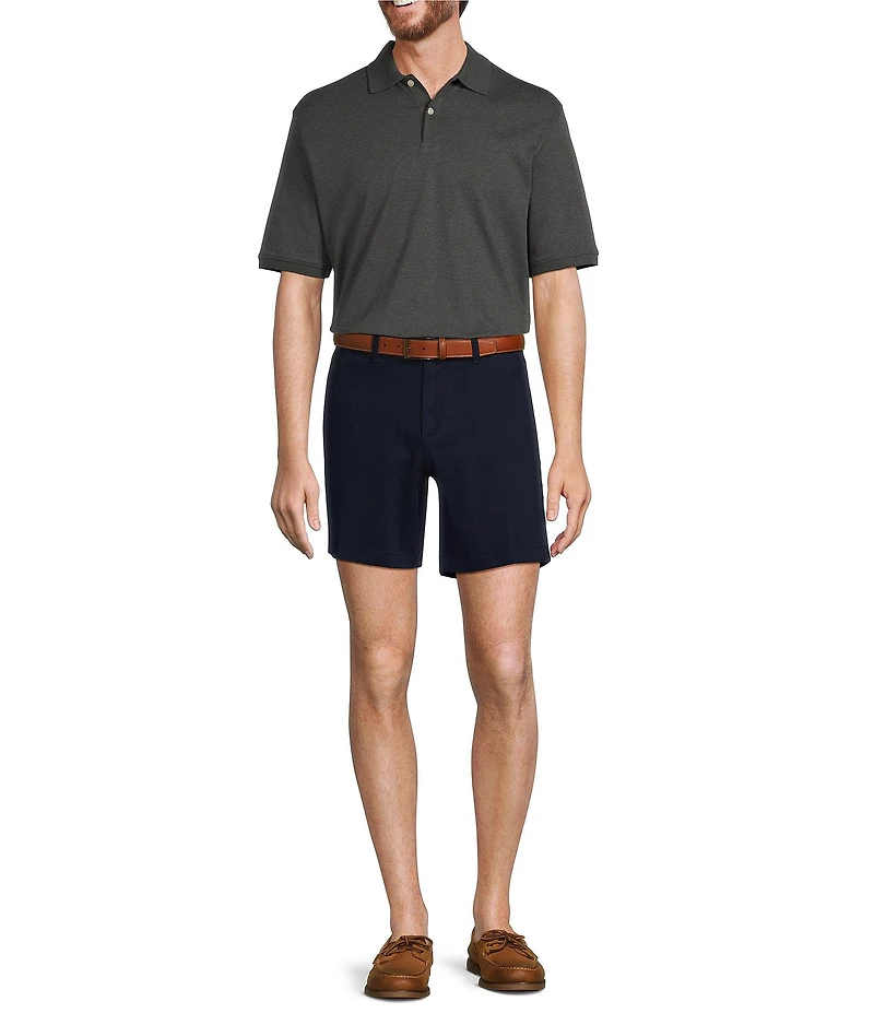 Roundtree & Yorke The Cloud Collection 7#double; Flat Front Washed Chino Shorts