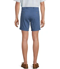 Roundtree & Yorke The Cloud Collection 7#double; Flat Front Washed Chino Shorts