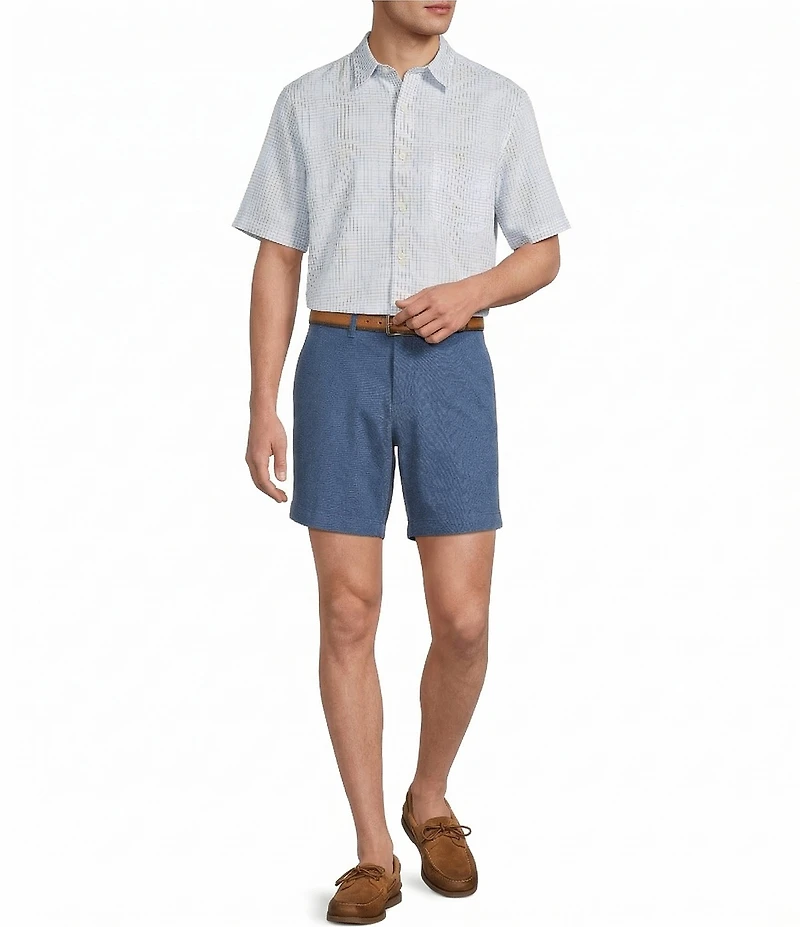 Roundtree & Yorke The Cloud Collection 7#double; Flat Front Washed Chino Shorts