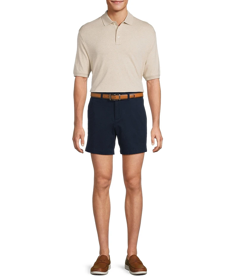 Roundtree & Yorke The Cloud Collection 7#double; Flat Front Washed Chino Shorts