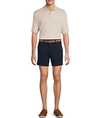 Roundtree & Yorke The Cloud Collection 7#double; Flat Front Washed Chino Shorts