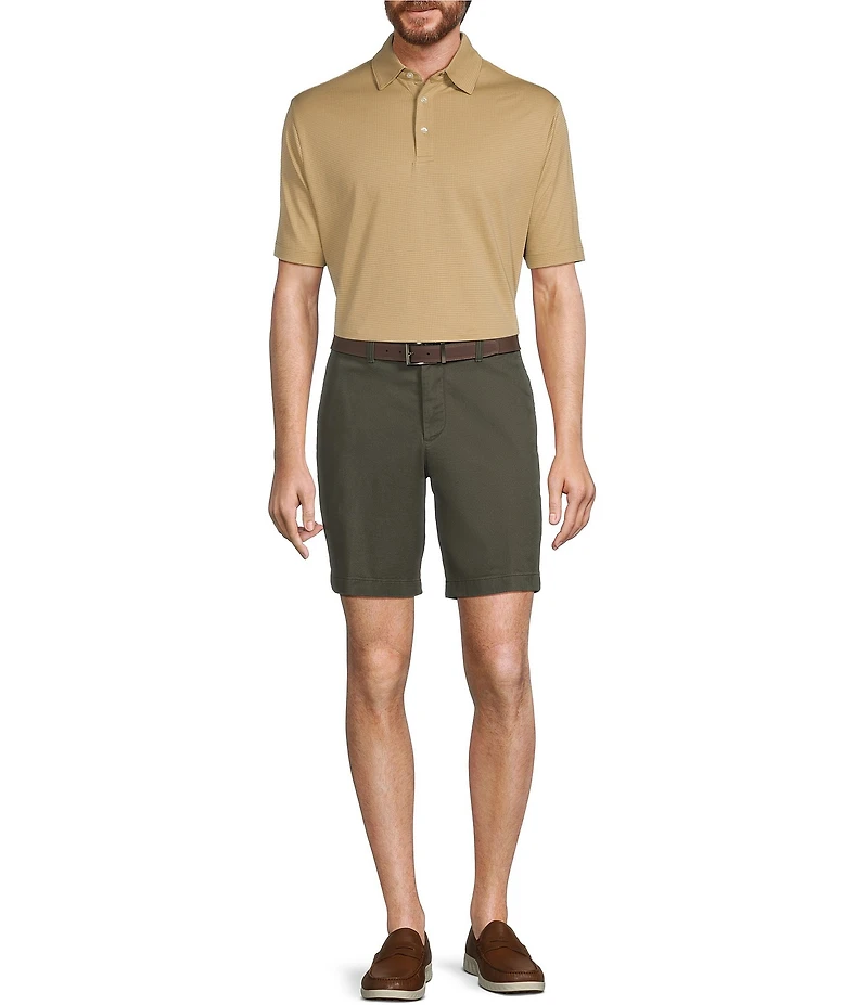 Roundtree & Yorke The Cloud Collection 8#double; Flat-Front Tech Pocket Washed Chino Shorts